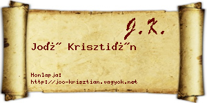 Joó Krisztián névjegykártya