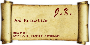 Joó Krisztián névjegykártya